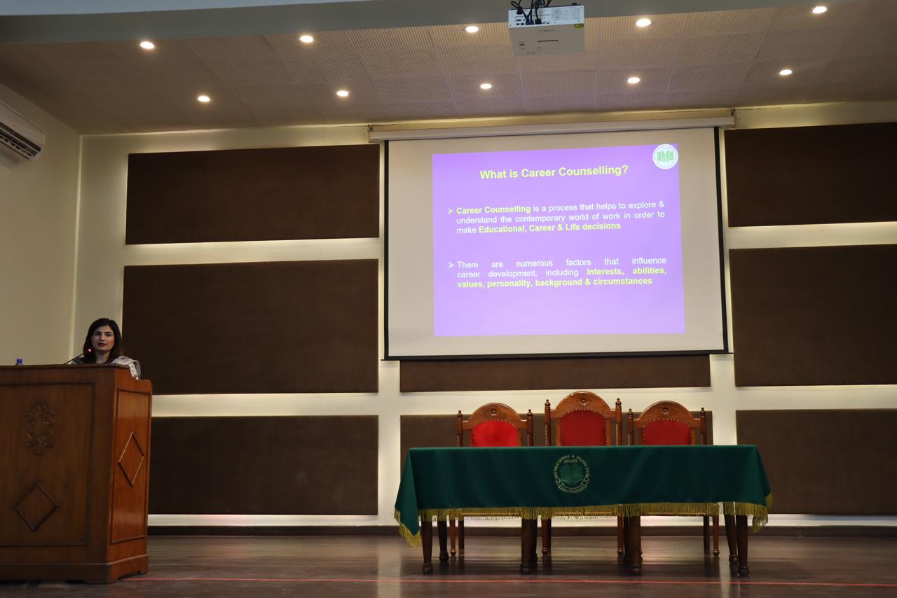 The career counseling session by Mrs. Samreen Asghar Incharge Career Counselor APSAC Secretariat